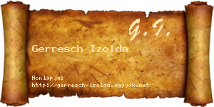 Gerresch Izolda névjegykártya